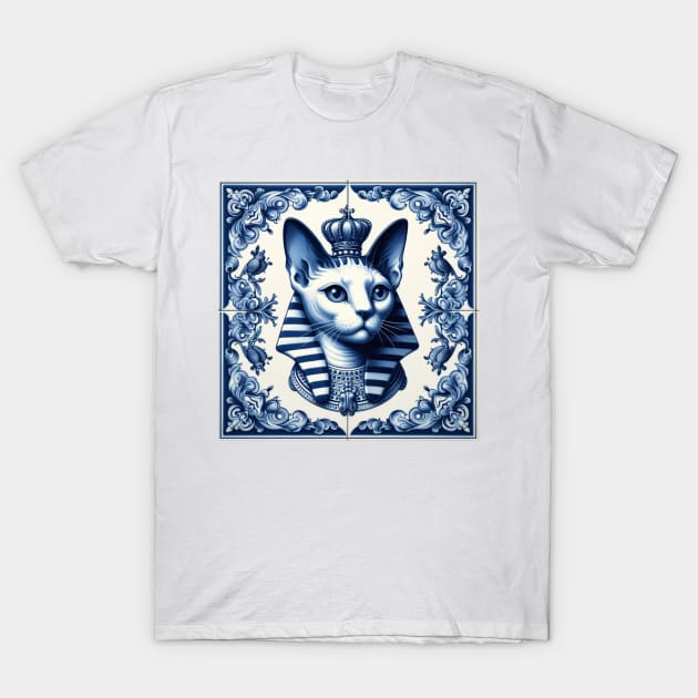 Delft Tile With Sphinx Cat No.1 T-Shirt by artnook